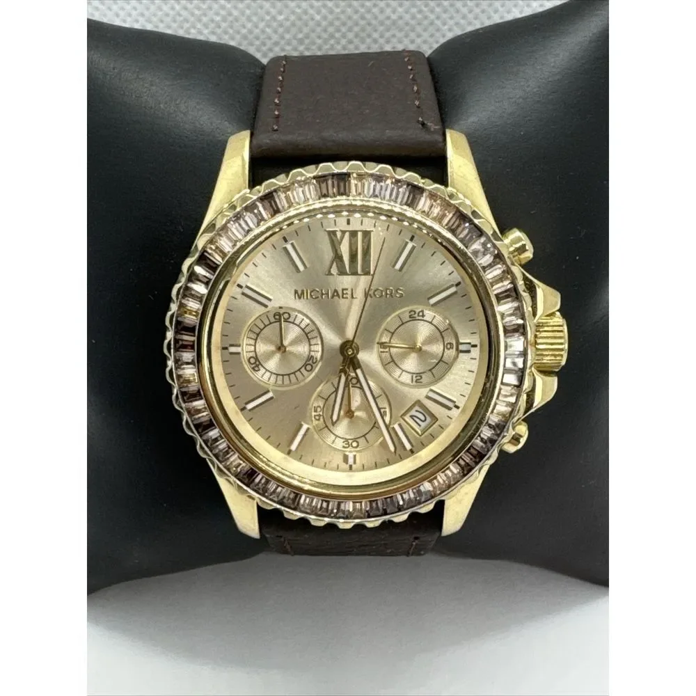 Michael Kors MK5849 Women's Brown Leather Analog Dial Quartz Wrist Watch JNA702